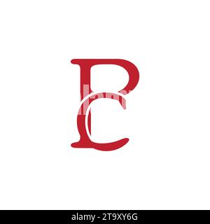 letter pc linked abstract simple vintage logo vector Stock Vector