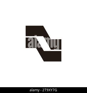 letter nl simple linked geometric logo vector Stock Vector