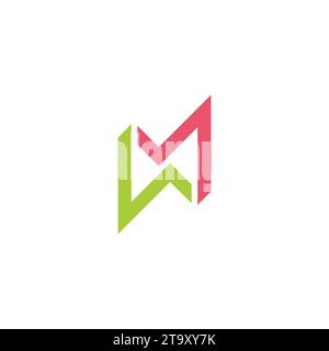 letter wm arrow abstract colorful logo vector Stock Vector