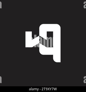 letter wq negative space simple geometric logo vector Stock Vector