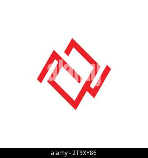 letter on power button red logo vector Stock Vector