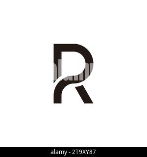 letter pr simple curve clean geometric logo vector Stock Vector