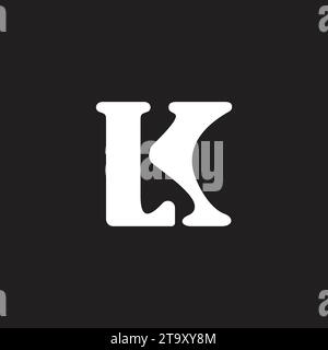 letter lk simple vintage design logo vector Stock Vector