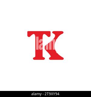 letter tk simple curves logo vector Stock Vector