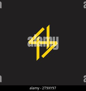 sh overlap power line linked logo vector Stock Vector