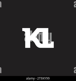 letter kl font simple geometric curves logo vector Stock Vector