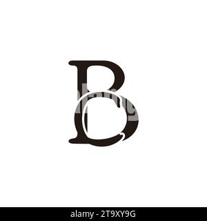 letter bc linked abstract vintage simple logo vector Stock Vector