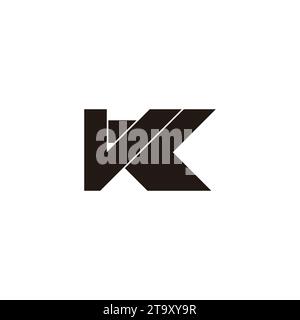 letter vk simple geometric arrow black logo vector Stock Vector
