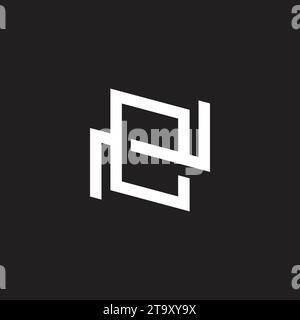 letter ne flat 3d geometric overlap simple line logo vector Stock Vector