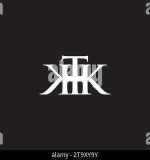 letter thk simple linked font logo vector Stock Vector