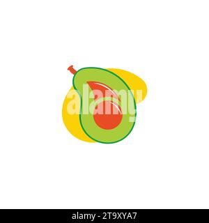 avocado colorful geometric illustration icon vector Stock Vector