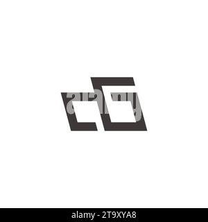 letter cg simple geometric line linked logo vector Stock Vector