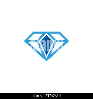 simple geometric center blue diamond simple vector Stock Vector