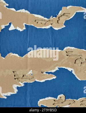 Torn Paper Collage Style, Ripped Paper Effect, Texture Abstract Background, Copy Space for Text. Stock Photo