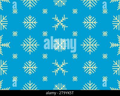 Winter seamless pattern with snowflakes. Christmas and New Year background with geometric snowflakes of different shapes. Design for wallpaper, banner Stock Vector