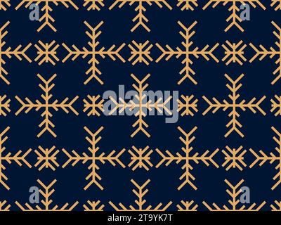 Winter seamless pattern with snowflakes. Christmas and New Year background with geometric snowflakes of different shapes. Design for wallpaper, banner Stock Vector