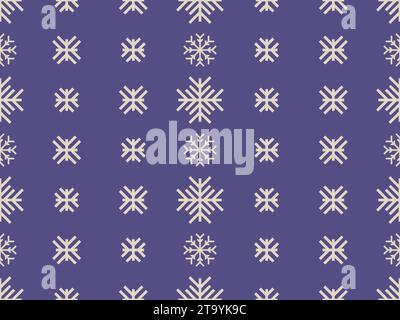 Winter seamless pattern with snowflakes. Christmas and New Year background with geometric snowflakes of different shapes. Design for wallpaper, banner Stock Vector