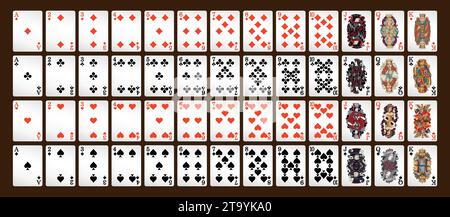Playing cards for poker. Vector illustration. Stock Vector