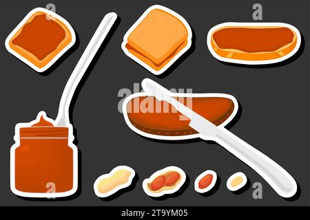 Gray spoon with sweet peanut butter healthy Vector Image
