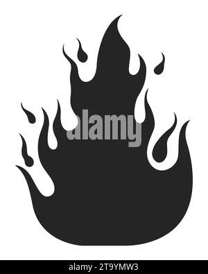 Passion blazing black and white 2D line cartoon object Stock Vector