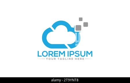 Tech Cloud Logo Design Unique and Professional Logo Design Stock Vector