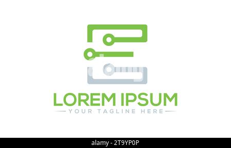E Logo Design Creative and Modern Logo Design Stock Vector