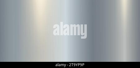 Panoramic background silver steel metal texture - Vector illustration Stock Vector