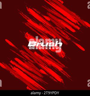 Red Brush Illustration Isolated on Red Background. Sport Background. Scratch and Texture Elements For Design Stock Vector