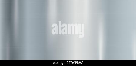 Panoramic background silver steel metal texture - Vector illustration Stock Vector