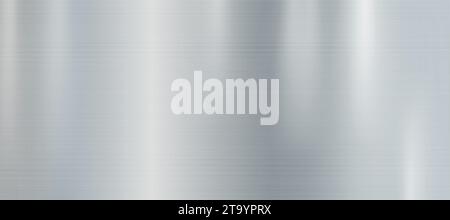 Panoramic background silver steel metal texture - Vector illustration Stock Vector