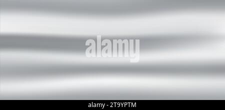 Panoramic background silver steel metal texture - Vector illustration Stock Vector