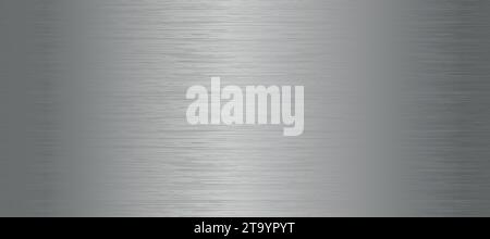 Panoramic background silver steel metal texture - Vector illustration Stock Vector