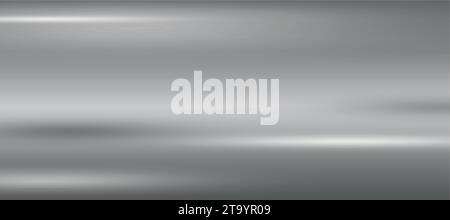 Panoramic background silver steel metal texture - Vector illustration Stock Vector