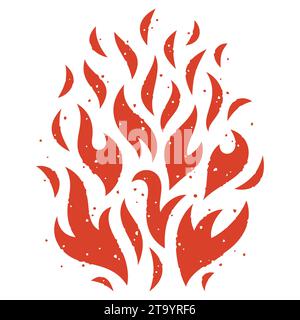 stylized fire flames vector illustration with grunge texture effect Stock Vector