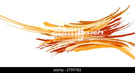 Gold Brush Illustration Isolated on White Background. Sport Background. Scratch and Texture Elements For Design Stock Vector