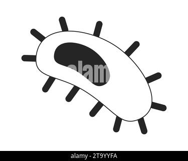 Bacterial infection black and white 2D line cartoon object Stock Vector