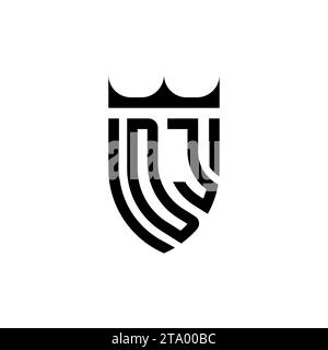 DJ Luxury initial logo letters in high quality professional design that will print well Stock Vector