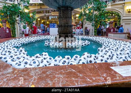 Moscow, Russia - june 11, 2018- Football decoration of the Main store of the country Stock Photo