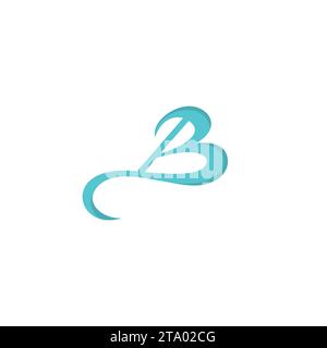 B Love Logo Simple Design. Letter B Icon Stock Vector