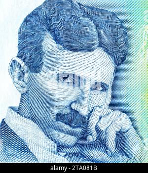 Nikola Tesla A Portrait From Serbian Money Stock Photo - Alamy