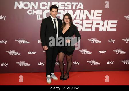 Alessio Simonetti und Dafne Montalbano bei der Premiere der Sky TV-Serie 'Non ci resta che il crimine - La serie' im Space Cinema Moderno. Rom, 27.11.2023 Stock Photo