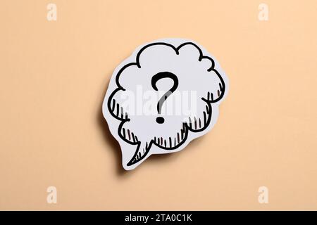 Paper speech bubble with question mark Stock Photo