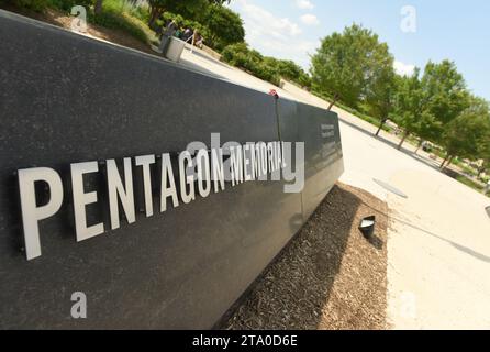 Washington, DC - June 01, 2018: Pentagon Memorial dedicated to the victims of the September 11, 2001 attack. Stock Photo