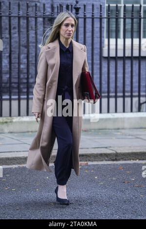 London UK. 28 November 2023. Laura Trott, Chief Secretary to the Treasury leaves  10 Downing Street after a cabinet meeting .Credit: amer ghazzal/Alamy Live News . Stock Photo