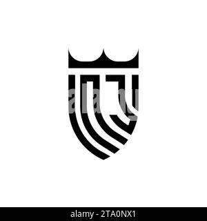 NJ Luxury initial logo letters in high quality professional design that will print well Stock Vector
