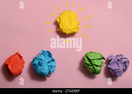 Great idea concept with crumpled colorful paper Stock Photo