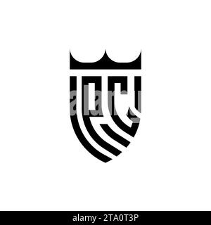 PC Luxury initial logo letters in high quality professional design that will print well Stock Vector