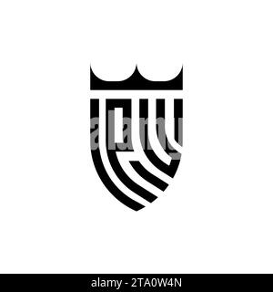 PU Luxury initial logo letters in high quality professional design that will print well Stock Vector
