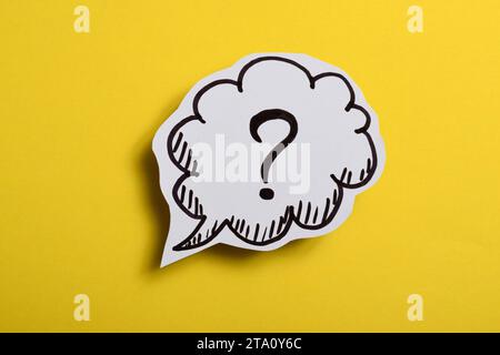 Paper speech bubble with question mark Stock Photo