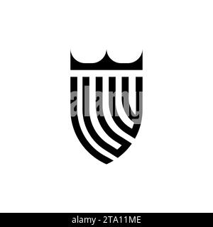 UW Luxury initial logo letters in high quality professional design that will print well Stock Vector